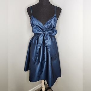 Blue silk dress